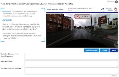 Screenshot Bearbeitung Einzelne Gefahrenstrecke Screenshot Bearbeitung Einzelne Gefahrenstrecke